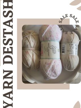 Sweet Delight Speckled Baby Yarn - Soft Cream/Pink